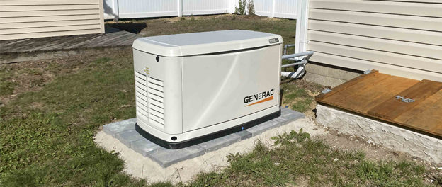 Generac Generator on Masonry Base